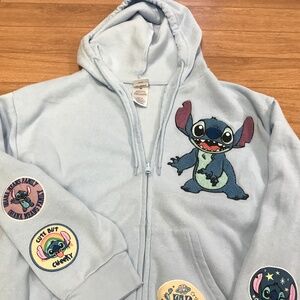 Disney Stitch zipper hoodie size medium blue long sleeve